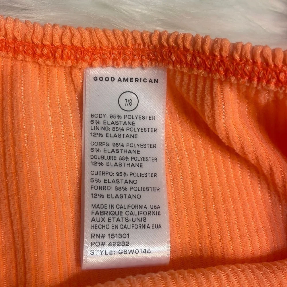Good American bikini bottom Neon Orange swimwear New Sz 7/8
